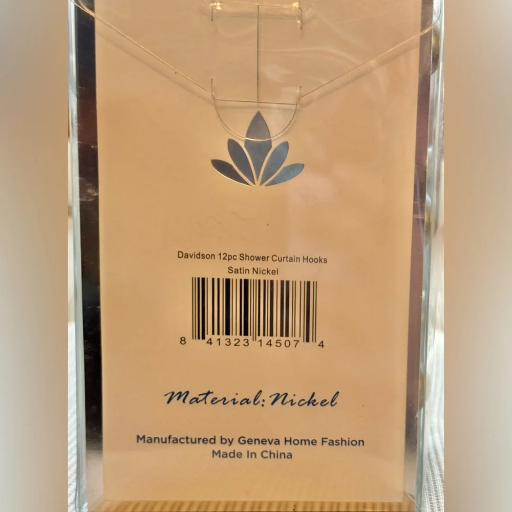 Mineral House Design 12 Metal Shower Hooks NEW in Box